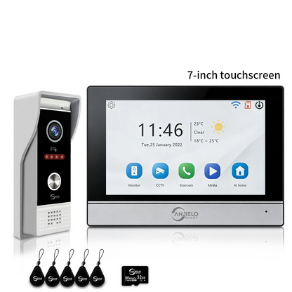 XiVision 7/10 Inch 1080P WiFi Video Intercom System Tuya Smart Video Doorbell, 3 Ways Unlock, Motion Detection 2-Way Audio Home Security Door Phone