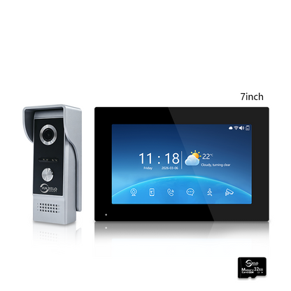 XiVision 4-Wire Tuya Smart Video Intercom Doorbell, IP65 Waterproof Video Door Phone, Two-Way Audio, Motion Detection, Digital Photo Frame & Background Music for Home Villa Security