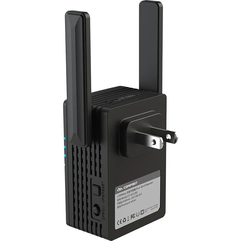 XiVision CF-AC1200 WiFi Repeater 1200Mbps Dual Band 2.4G&5G WiFi Extender, Long Range Signal Booster with Easy Setup for Home Whole House Coverage