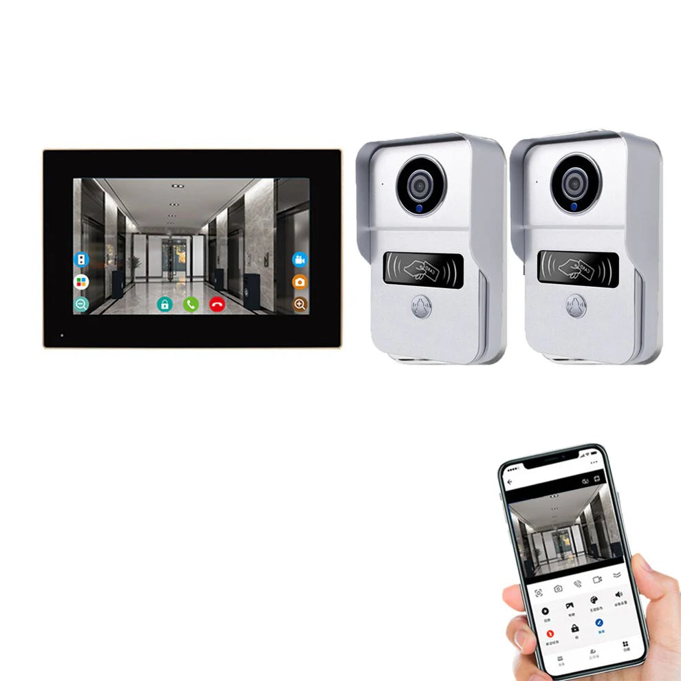 XiVision 1080P HD Video Doorbell System - Tuya Wireless WiFi Video Entry Doorphone | Intercom Kits for Home, Villa & Apartment