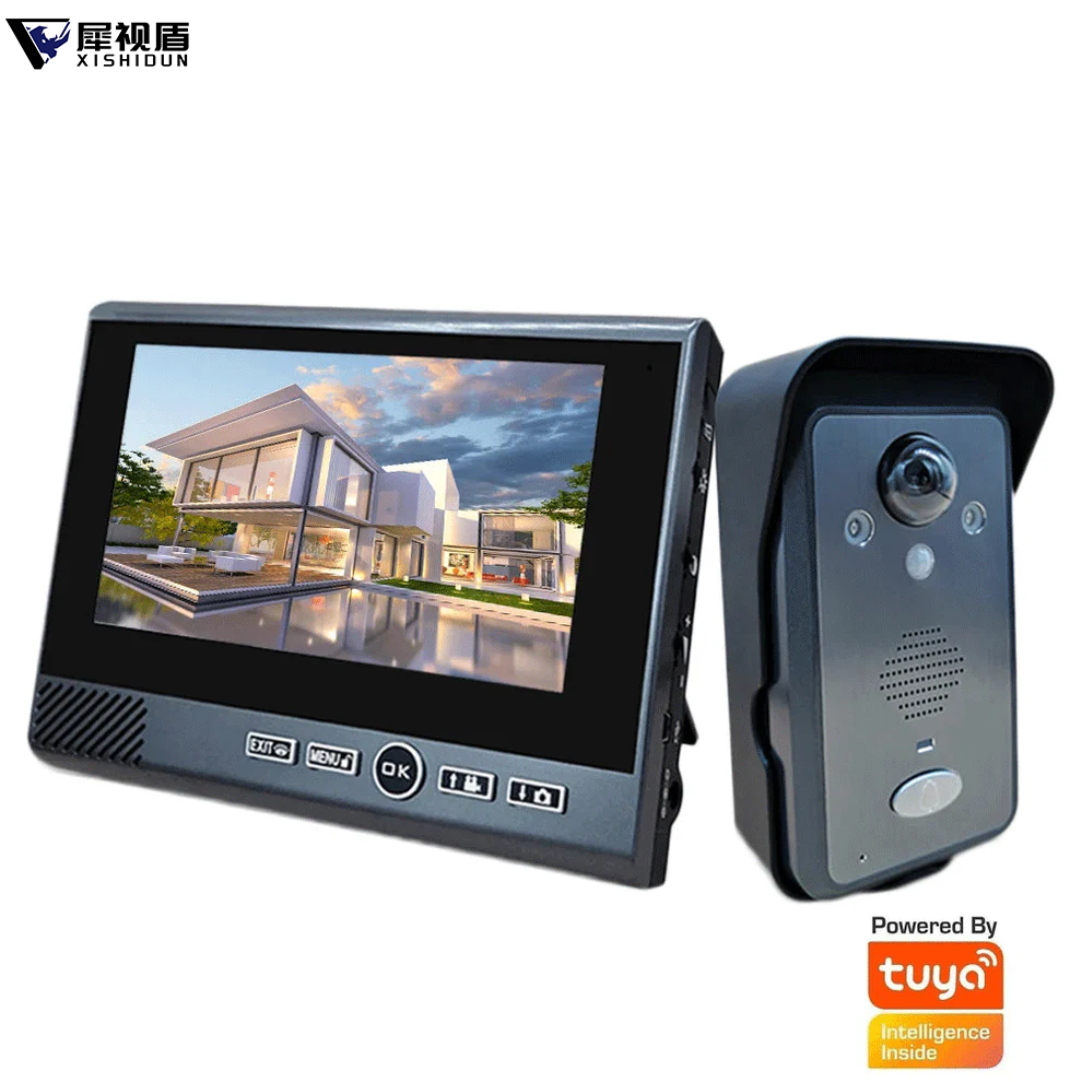 XiVision 7-Inch Tuya Wireless 300 meters of straight-line unobstructed transmission Motion Detection Long Standby  two way video Intercom System