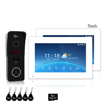 XiVision 4-Wire Tuya Hardwired Video Intercom, IP65 Waterproof, Night Vision, PIR Detection, Two-Way Audio, Photo Frame & Music for Villa Home