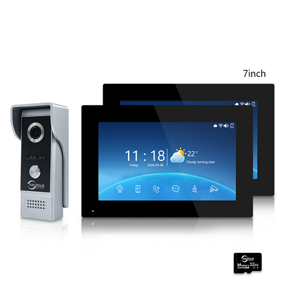 XiVision 4-Wire Tuya Smart Video Intercom Doorbell, IP65 Waterproof Video Door Phone, Two-Way Audio, Motion Detection, Digital Photo Frame & Background Music for Home Villa Security
