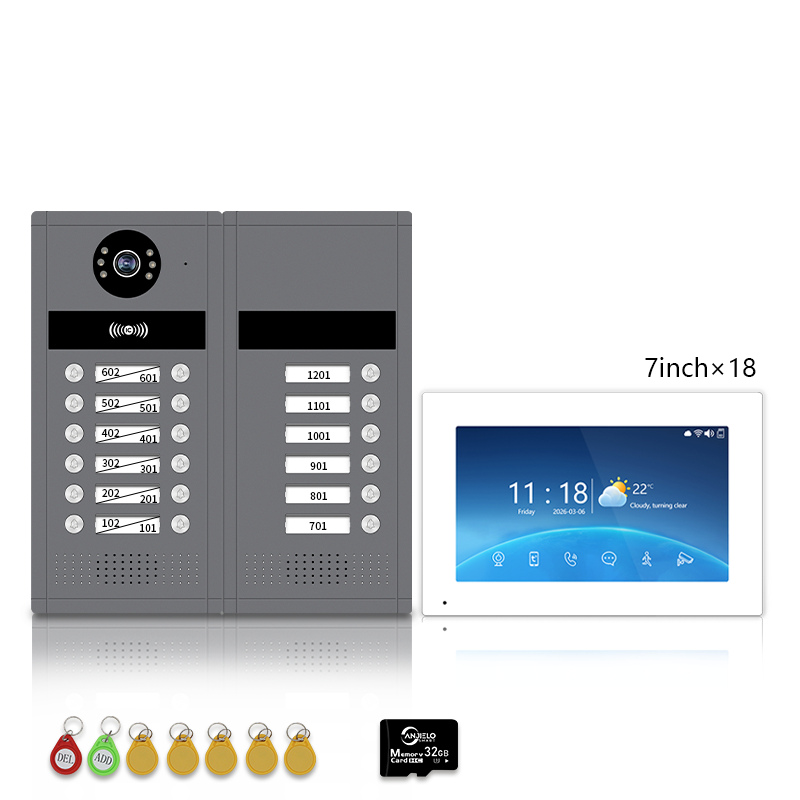 XiVision 7/10inch WiFi Multi-Family Video Intercom System, Tuya Smart App Remote Unlock, 1080P Infrared Night Vision Doorbell Intercom with Indoor Monitor, IP65 Waterproof, Card Access, Two-Way Audio