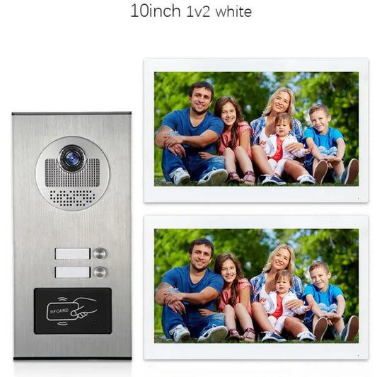 XiVision Tuya-Powered 4-Wired Video Intercom System with 10-Inch Screen – 1-to-12 Silver Video Door Phone for Multi-Unit Buildings