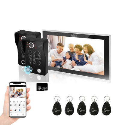 XiVision 1080P Tuya Smart WiF Video Door phone Doorbell Camera with RFID Card unlcok Fingerprint and Passcode unlock for the Apartment Intercom System for Home Villa