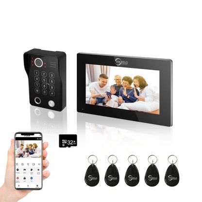 XiVision 1080P Tuya Smart WiF Video Door phone Doorbell Camera with RFID Card unlcok Fingerprint and Passcode unlock for the Apartment Intercom System for Home Villa