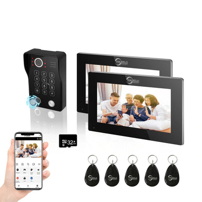XiVision 1080P Tuya Smart WiF Video Door phone Doorbell Camera with RFID Card unlcok Fingerprint and Passcode unlock for the Apartment Intercom System for Home Villa