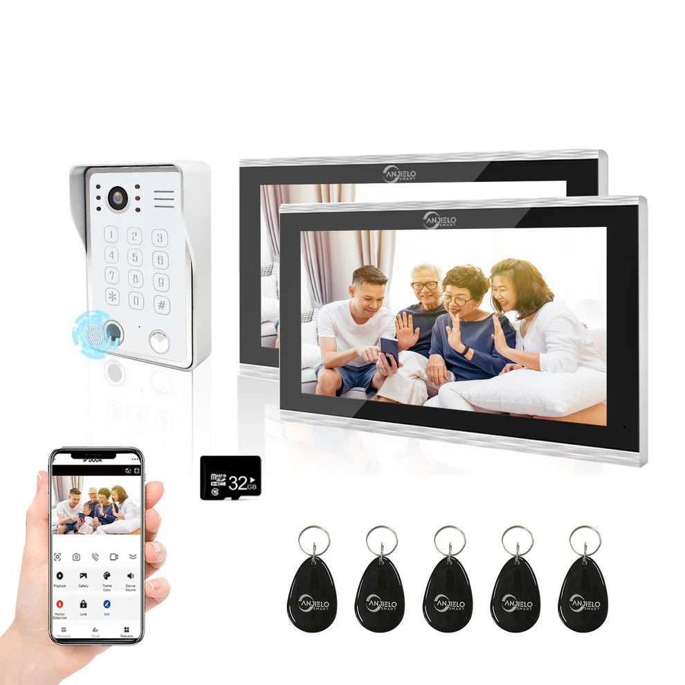 XiVision 1080P Tuya Smart WiF Video Door phone Doorbell Camera with RFID Card unlcok Fingerprint and Passcode unlock for the Apartment Intercom System for Home Villa