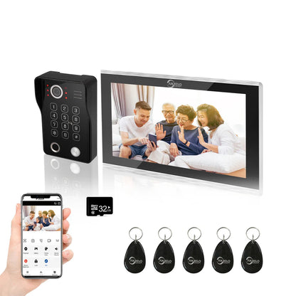 XiVision 1080P Tuya Smart WiF Video Door phone Doorbell Camera with RFID Card unlcok Fingerprint and Passcode unlock for the Apartment Intercom System for Home Villa