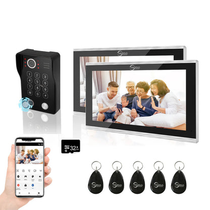 XiVision 1080P Tuya Smart WiF Video Door phone Doorbell Camera with RFID Card unlcok Fingerprint and Passcode unlock for the Apartment Intercom System for Home Villa