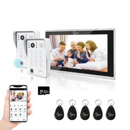 XiVision 1080P Tuya Smart WiF Video Door phone Doorbell Camera with RFID Card unlcok Fingerprint and Passcode unlock for the Apartment Intercom System for Home Villa