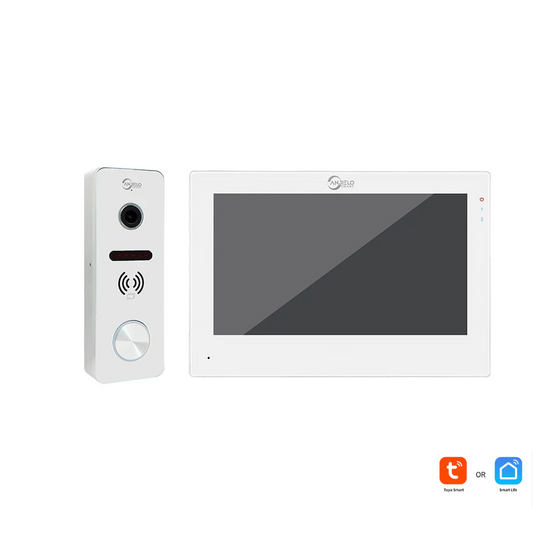 XiVision 7 Inch Wireless WiFi Smart Home Video Doorbell Intercom System with 1080P Monitor and Rainproof Camera