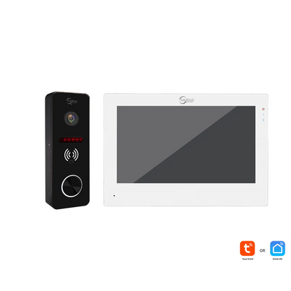 XiVision 7 Inch Wireless WiFi Smart Home Video Doorbell Intercom System with 1080P Monitor and Rainproof Camera