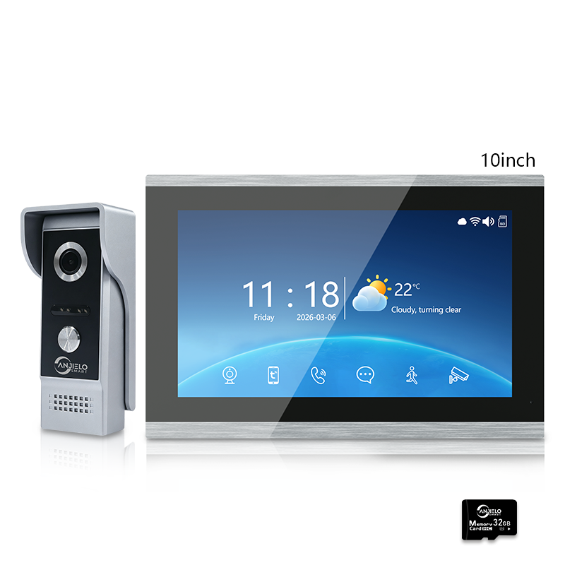 XiVision 4-Wire Tuya Smart Video Intercom Doorbell, IP65 Waterproof Video Door Phone, Two-Way Audio, Motion Detection, Digital Photo Frame & Background Music for Home Villa Security