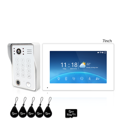 4-Wire Tuya Smart Video Intercom Doorbell, 5-in-1 Unlock, IP65 Waterproof 1080P 148° Night Vision Door Phone, Motion Detection, Digital Photo Frame & Background Music for Villa Home Apartment