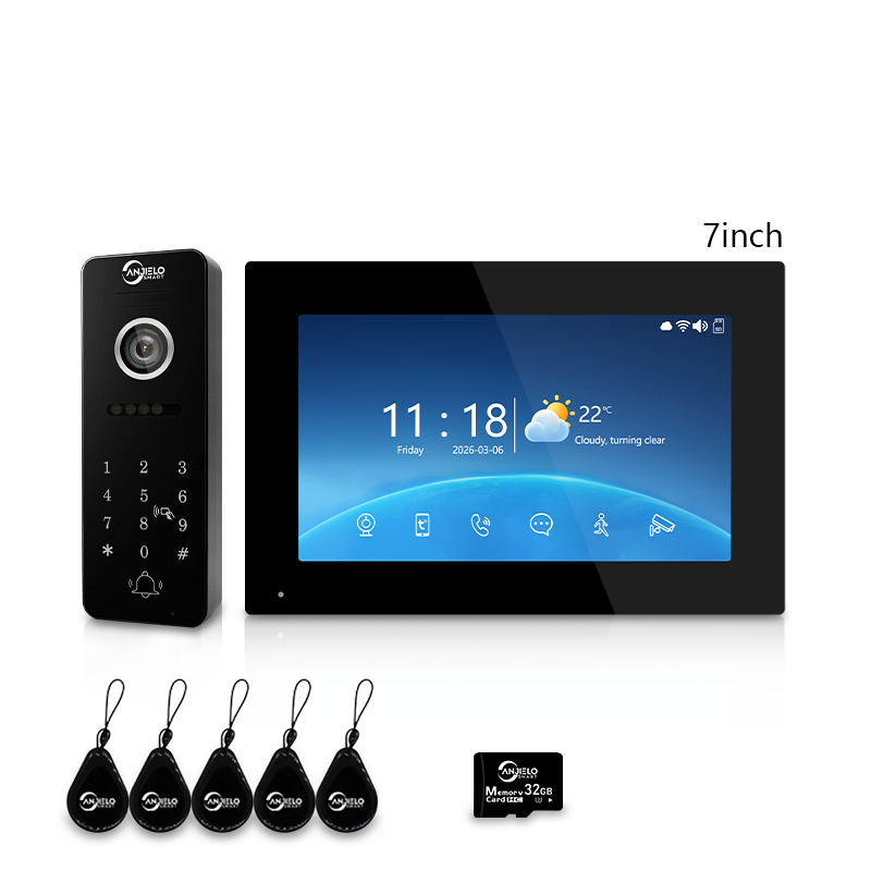 XiVision Tuya Smart 4-Wire Wired Video Intercom Doorbell, Home Video Door Phone with Two-Way Audio, Infrared Night Vision, PIR Motion Detection, Remote Unlock for Villa House