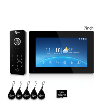 XiVision Tuya Smart 4-Wire Wired Video Intercom Doorbell, Home Video Door Phone with Two-Way Audio, Infrared Night Vision, PIR Motion Detection, Remote Unlock for Villa House