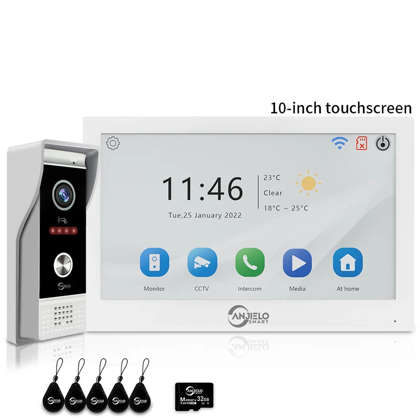 XiVision 7/10 Inch 1080P WiFi Video Intercom System Tuya Smart Video Doorbell, 3 Ways Unlock, Motion Detection 2-Way Audio Home Security Door Phone