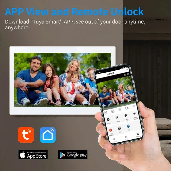 XiVision 7/10 Inch Password phone Fingerprint Card Video Intercom Doorphone Touch Screen with Wired Doorbell 1080P 148° interfone