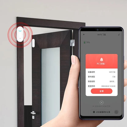 XiVisionsmart Tuya WiFi Door and Window Sensor with Magnetic, Contact Sensor Alarm with App Control,Suitable for Home Office Shop
