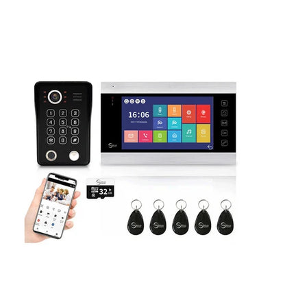 XiVision Tuya WiFi Video Intercom System,7 Inch 1080P Touch Screen Doorbell Keypad RFID Access,Max 32GB SD Card Night Vision Home Door Phone