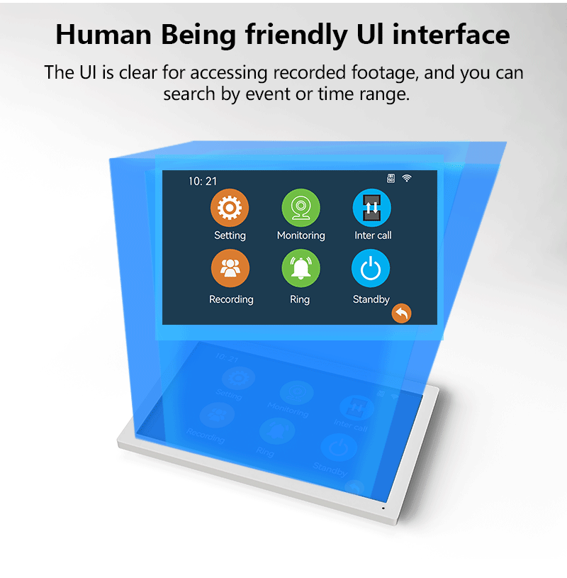 XiVision 7/10 Inch Password phone Fingerprint Card Video Intercom Doorphone Touch Screen with Wired Doorbell 1080P 148° interfone