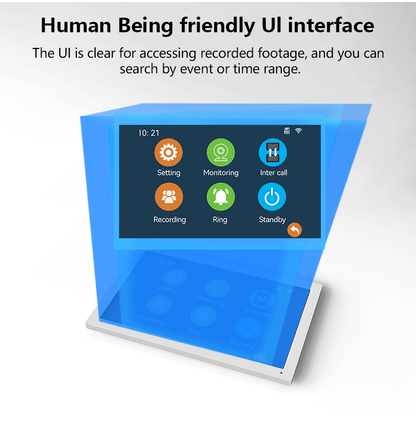 XiVision 7/10 Inch Password phone Fingerprint Card Video Intercom Doorphone Touch Screen with Wired Doorbell 1080P 148° interfone