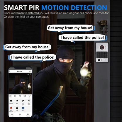 Anjielo Smart Doorbell Camera With Wide-angle Night Vision and Secure Access Control Via RFID Card Password Fingerprint