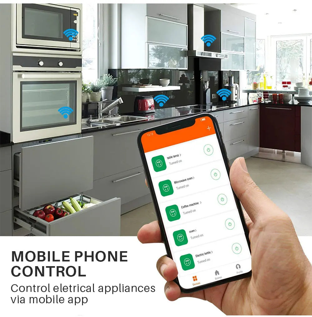 XiVision Wireless WiFi Smart Plug Socket 16A Power Monitor Timing Function Tuya Smart Life APP Control Works With Alexa Google Assistant