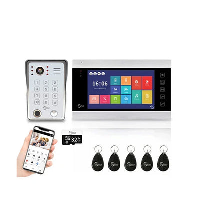 XiVision Tuya WiFi Video Intercom System,7 Inch 1080P Touch Screen Doorbell Keypad RFID Access,Max 32GB SD Card Night Vision Home Door Phone