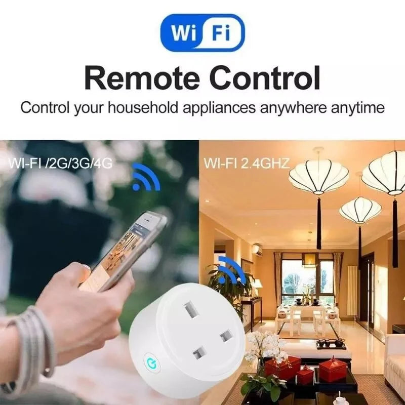 XiVision Wireless WiFi Smart Plug Socket 16A Power Monitor Timing Function Tuya Smart Life APP Control Works With Alexa Google Assistant