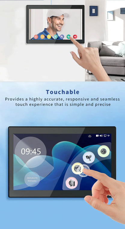 Anjielo Tuya Smart  Two-line Doorbell Video Intercom System with Password IC Card Unlock 1080P Camera 7 Inch Touch Screen