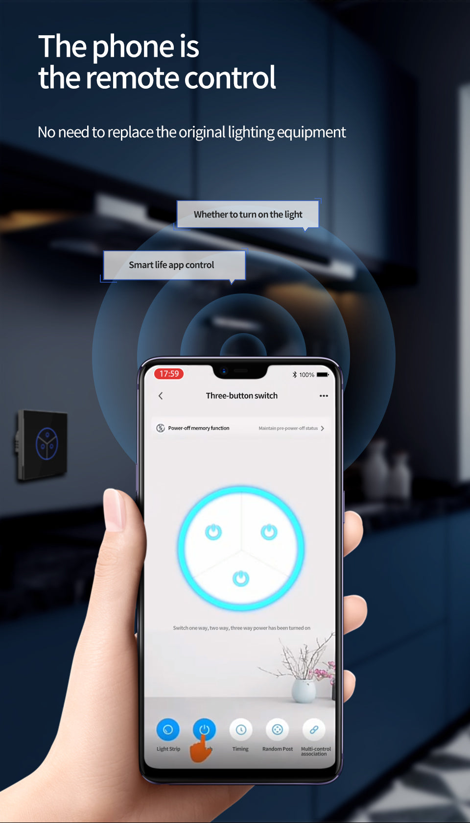 Tuya WiFi Smart Wall Switch - 1/2/3 Gang Touch Sensor LED Light Switch for Effortless Smart Home Living
